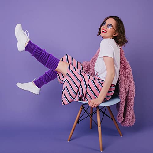 Image of ONUPGO Leg Warmers for Women 80s Party Accessories 80s Neon Knit Ribbed Leg Warmers Girls Junior Winter Leg Warmers Socks