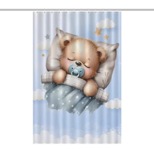 Rideau de douche ours 100% polyester lavable pour éviter l'eau au sol - 7
