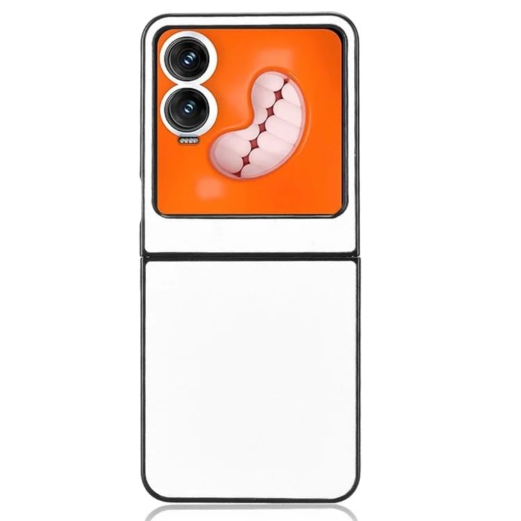 Image of SkyTree Tecno Phantom V Flip 2 5G, Back Case Cover Hard Polycarbonate Lightweight Case Full Body Protective Back Cover Case for Tecno Phantom V Flip 2 5G - White Texture