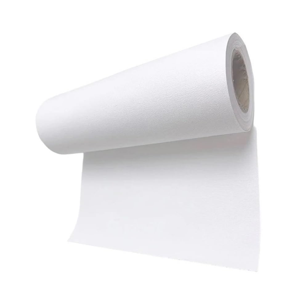 Rollo de lona de algodón profesional, longitud 5 m, rollo de lona blanca en blanco, ancho 27, 57 y 87 cm, 1 unidad(37CM)