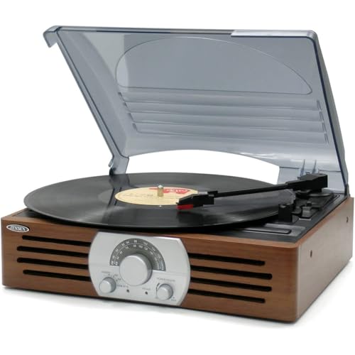 Jensen JTA-222 3 Speed Stereo Turntable with AM/FM Stereo Radio Consumer Portable Electronics/Gadgets - Les Beatles, Paul McCartney, John Lennon, RIngo Starr, George Harrison Jensen JTA-222 3 Speed Stereo Turntable with AM/FM Stereo Radio Consumer Portable Electronics/Gadgets