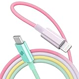 UMETRAVEL iPhone Fast Charging Cable, MFi Certified, USB C to Lightning Nylon Braided, Cable for iPhone 14 Plus 14 14 Pro Max 13 13 Pro iPhone 12 (Rainbow Colorful)