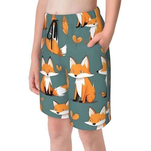 Yellow Fox Youth Beach Pants, Soft and Breathable, with Drawstring Waist, Suitable for Sports and Leisure.4