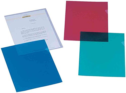 Unbranded Corner-Opening Document Covers A4 Grained Polypropylene 12/100 Pack of 100 Assorted Colours