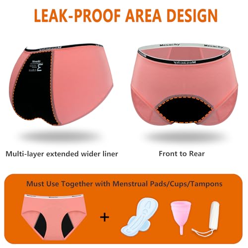 Image of Teens Girls Period Underwear Kids Period Panties Menstrual Leakproof Protective Underwear for Teens Cotton Briefs