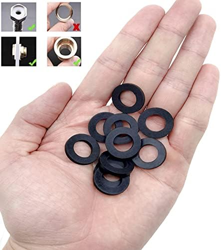 QISF 10 PCS Rubber Flat Washers, 24.5mm 3/4" Hose Washers Black Rubber Gasket Seals Ring Hose Gasket, Round Spacer Washers for Faucet Pipe Water Hose