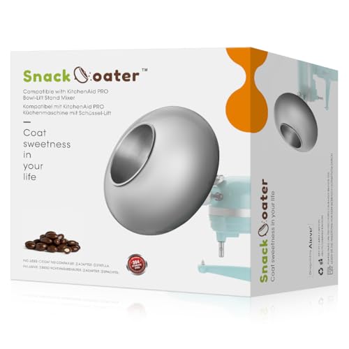 Image of Aieve Snack Coater Compatible with KitchenAid Bowl-Lift Stand Mixer for Making Chocolate Covered Almonds, Pistachio, Peanut, Freeze Dried Strawberry, Raisin, Macadamia Nuts and Blueberry