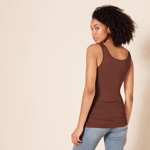 Image of Amazon Essentials Women's Slim-Fit Ribbed Scoop Neck Tank Tops, Pack of 2