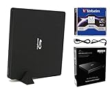 Das Pioneer-Paket für externe Laufwerke enthält eine Packung mit 50 GB M-DISC BD-R DL, den Installationscode für den Download der Cyberlink-Software und ein USB-Typ-C-Kabel