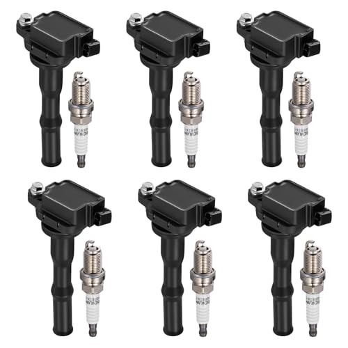 BDFHYK 6 Ignition Coil Pack UF204 and 6 Iridium Spark Plug 2756 Compatible with Lexus 1994-1995 ES300,Compatible with Toyota 1995 Avalon,1994-1995 Camry 3.0L V6 Coil for 5C1192 5C1292 C786 GN10694