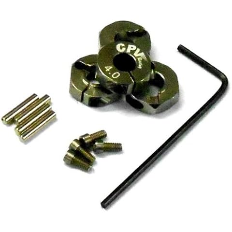 57804T 1/10 Scale RC M12 12mm Alloy Wheel Locking Hubs Adapter Nut Titanium Colour 4mm Cover