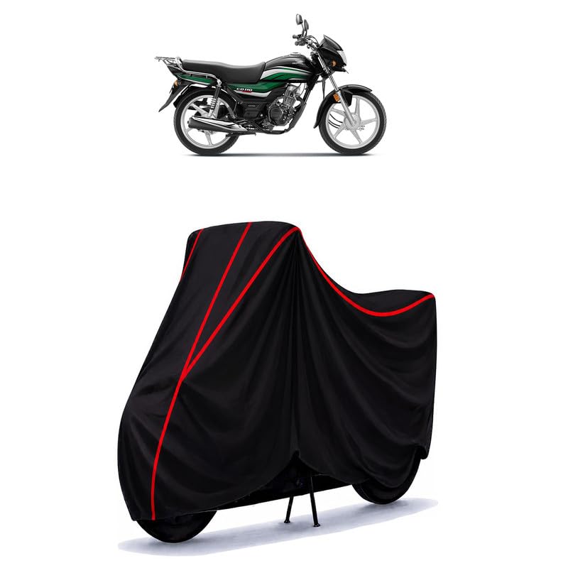 Image of CD 110 Dream DLX Water Resistant Bike Cover for All Motorcycles & Rain | Heavy Duty Taffeta Fabric | UV Protection, Dustproof, Scratchproof | All Weather Two Wheeler Body Cover with Elastic Bottom