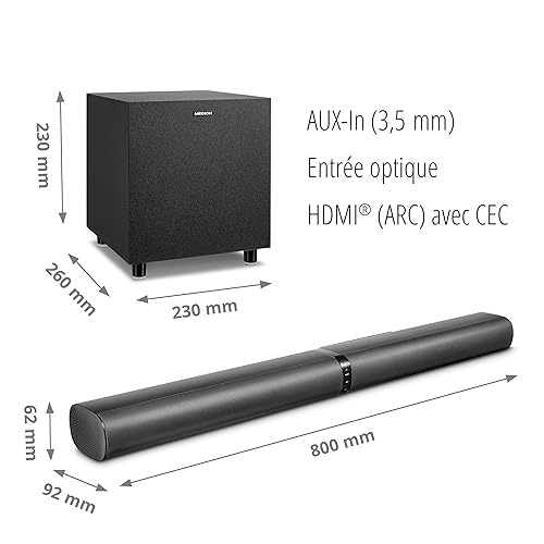 Barre de Son 2.1 MEDION 2x30W RMS + Sub RMS Caisson sans fil - vue 7