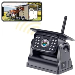 Wireless Backup Camera for Trucks & RVs – Solar-Powered, 1080p HD, Night Vision, Waterproof, Magnetic Mount, Easy Installation for Towing & Parking