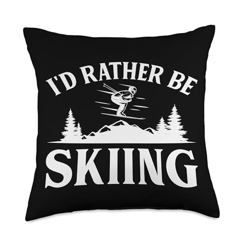 Skiing Mountain Skier Winter Sports Fan Throw Pillow