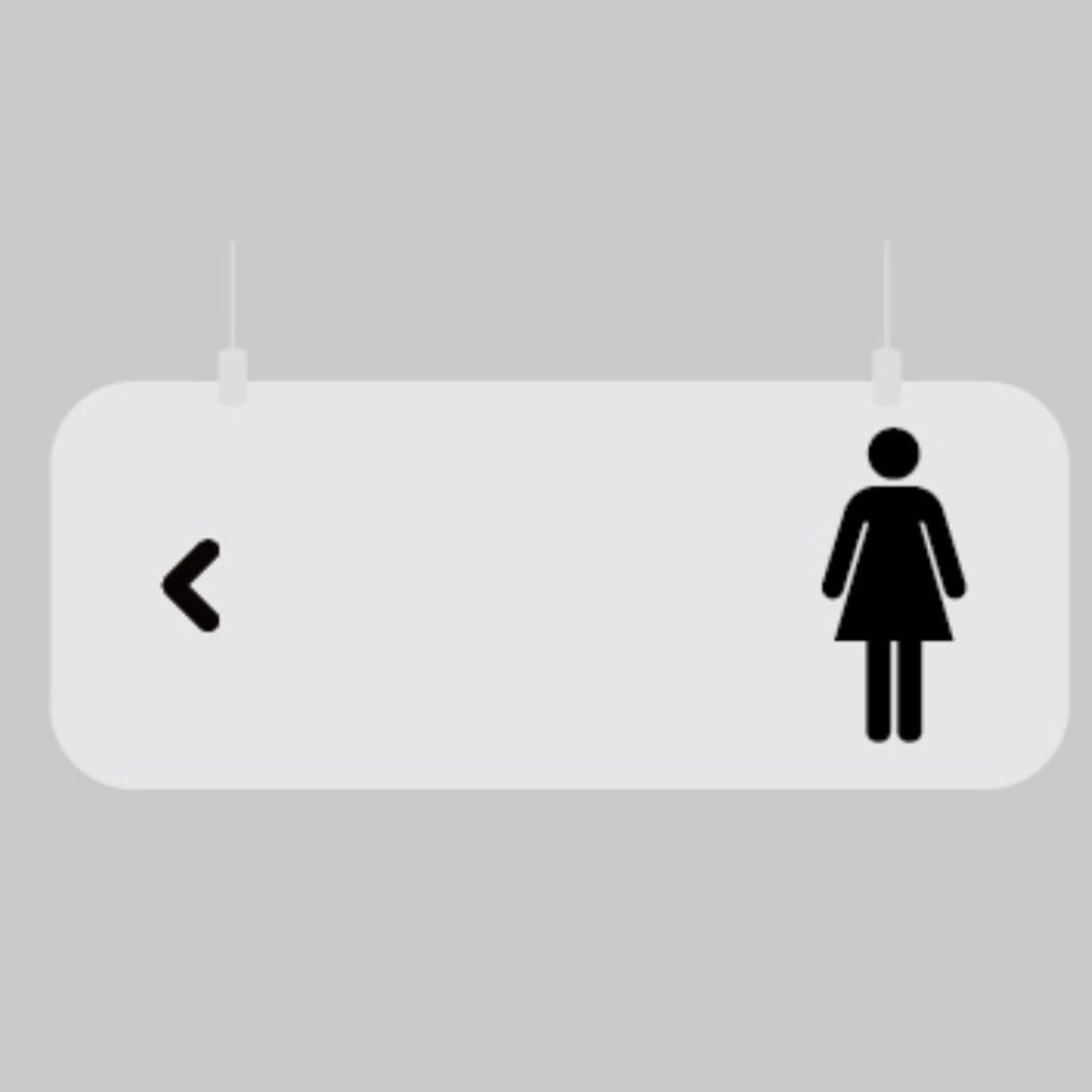 Letrero de baño colgante, acrílico transparente con cuerda, para oficina, restaurante e instalaciones públicas
