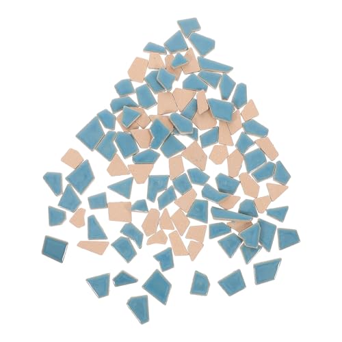 jojofuny Piastrelle in Ceramica per Lavori Fai da Te Azzurre Smaltate, Pezzi di Mosaico Irregolari per Oggetti Decorativi Casa e Progetti Artigianali