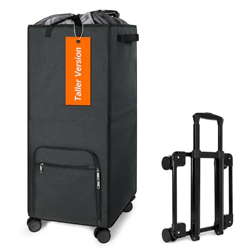 Bukere Extra Large 2 in 1 Rolling Laundry Basket with Wheels, 110L Freestanding Collapsible Laundry Hamper Bag with Removable Wheeled Cart for Clothes Storage College Dorm Apartment Laundry Room