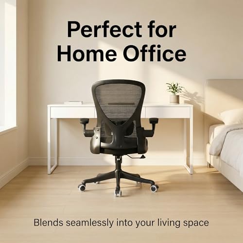 Image of Ergonomic Office Chair, Adjustable Lumbar Support Desk Chair | Computer Chair with High Back Breathable Mesh & Flip-Up Armrests for Home Offices, Study, Gaming (350LBS, Black)