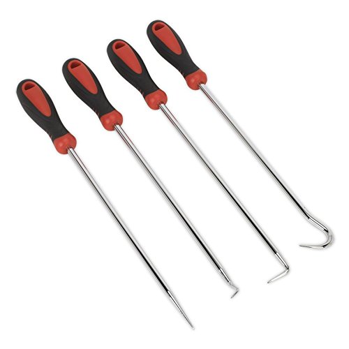 Sealey VS5210 Pick & Hook Set 4pc Extra-Long, Red