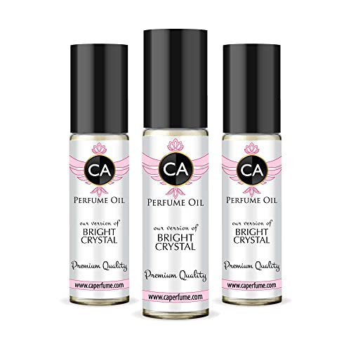 CA Perfume Impression of Bright Crystal for Women Eau De Parfum Floral Fruity Scent Long Lasting Perfumes for Women Travel Size TSA Ready for Day and Night Wear 0.33 Fl Oz 10ml (Pack of 3)
