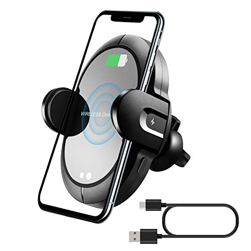 Etpark kabelloses Kfz-Ladegerät, Qi-Telefonhalterung mit intelligentem Spannsensor und 360° drehbarem Lüftungsschlitz-Clip, 7,5 W, kompatibel mit iPhone XR/XS/XS Max/X/8,10W für Galaxy S10/S9/S8