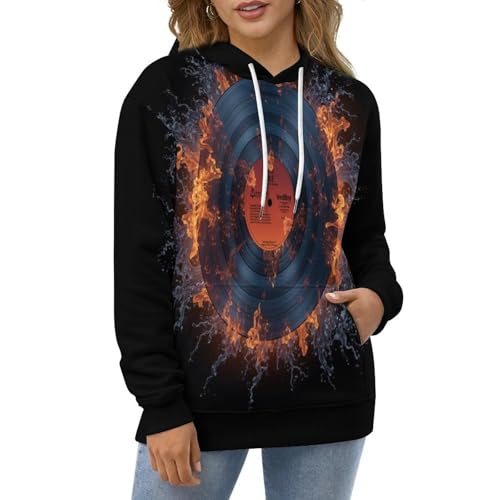 Sweat à capuche homme imprimé vinyles pull manches longues - 2
