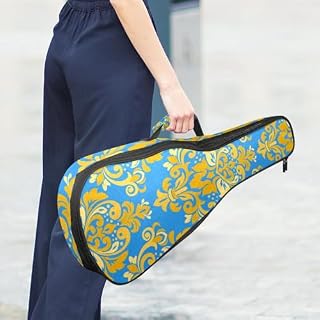 JRHEJTHH Housse imperméable durable pour ukulélé avec épaules réglables pour ukulélé de 53,3 cm, 58,4 cm, 61 cm, rembourrage épais, motifs floraux peints à la main, bleu foncé, Multicolore., - Les Beatles, Paul McCartney, John Lennon, RIngo Starr, George Harrison JRHEJTHH Housse imperméable durable pour ukulélé avec épaules réglables pour ukulélé de 53,3 cm, 58,4 cm, 61 cm, rembourrage épais, motifs floraux peints à la main, bleu foncé, Multicolore., – Image 6