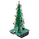 Weihnachtsbaum-Lötprojekt, 3 Farben Flash 3D-Weihnachtsbaum-LED-Bausatz, Lustige Mint Projekt Electronic DIY Kit für Schüler und Jugendliche, Lötübungen, Lernen