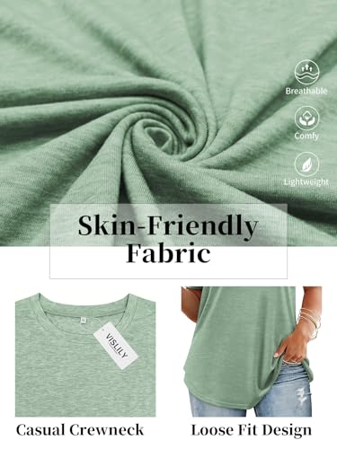 Image of VISLILY Plus-Size-Tops for Women Casual Short Sleeve T Shirts Trendy Tie Dye Crewneck Tees Comfy Loose Fit Tunics XL-5XL