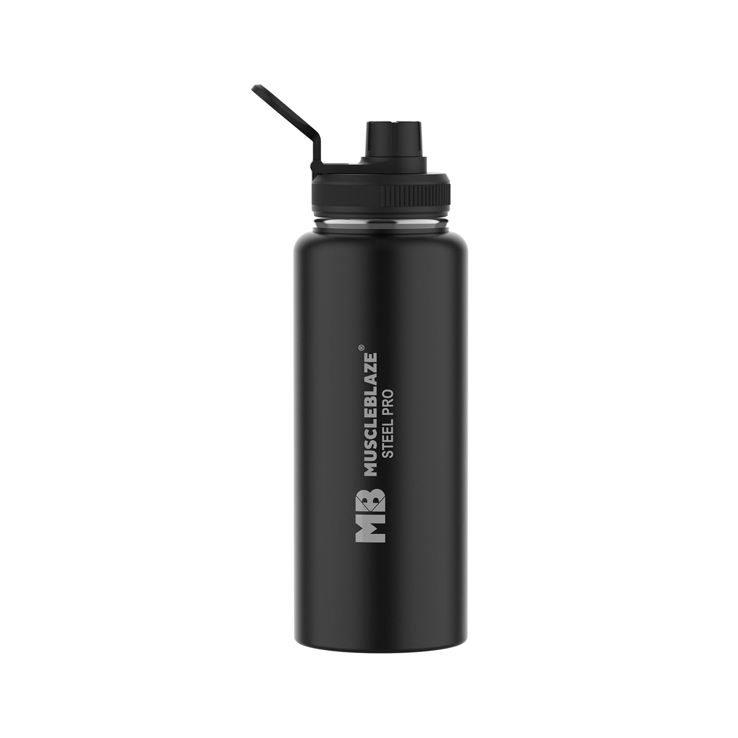 MuscleBlaze Sports Insulated Bottle for Gym, Office, Home & Travel | Insulated Bottle for Adults (1 L, Stealth Black)