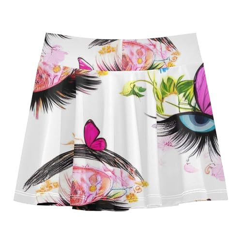 Athletic Shorts Girls Skorts Artistic Eyes Toddler Tennis Skirts Custom Cheer Skirt 3t2