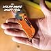 Outdoor Edge SlideWinder - Utility Knife Multitool with Standard Replaceable Razor Blade, Screwdrivers, Prybar, Bottle Opener and Pocket Clip with Locking Auto-Retracting Blade (Orange)