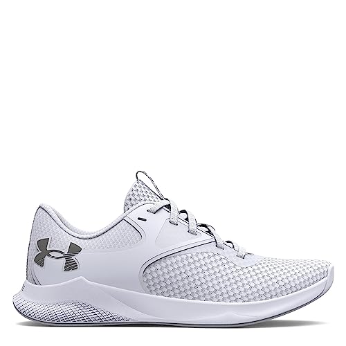 Under Armour Damen Charged Aurora 2 Crosstrainer, (100) Weiß/Weiß/Metallic, warmes Silber, 38 EU Under Armour Damen Charged Aurora 2 Crosstrainer, (100) Weiß/Weiß/Metallic, warmes Silber, 38 EU