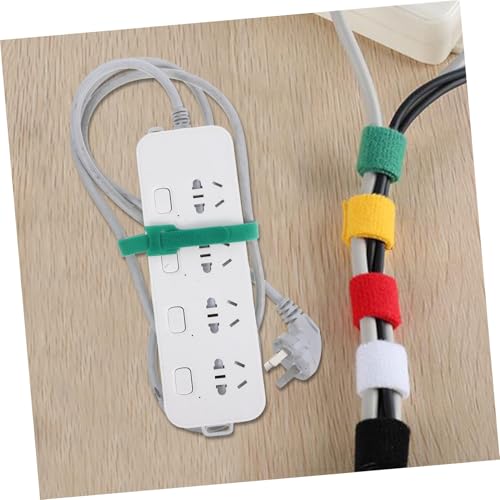 SEWACC 100pcs Organizador de Cables Reutilizables con Gancho y Bucle, Envolturas para Cables de Alta Resistencia, Verde, Auto-adhesivo miniatura 5
