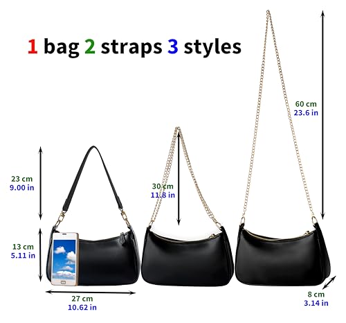 Shoulder Bag for Women, Small Black Purse Handbag, Little Cute PU Leather Mini Purse Hand Bag2