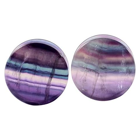 Homeilteds Fluorite Saddle Stone Ear Plugs Cover