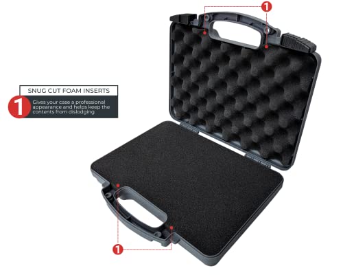 Air Force Gray - Hard Gun Case Pistol Case – Tsa Approved, Lifelong-Durability Hand Gun Cases For Pistols – Ds3Tek Handgun Case W/ Dual-Lock System +Foam Inserts – Military-Grade Pistol Case Handguns #TOP3
