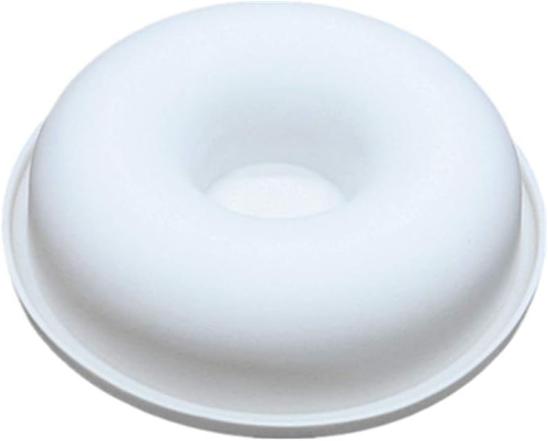 1-Pack Round Silicone Donut Mould - Chocolate Mousse Mould - DIY Decorative Baking Tray - Baking Tools Cake Decorating Plate（White)