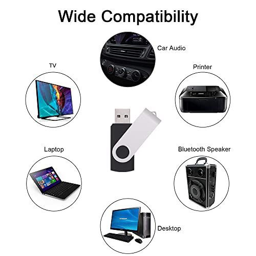 Flash Drive, Vellgo 10 Pack 2Gb Classic Swivel Usb Flash Drive For Data Storage And Sharing, Usb Thumb Drive With Lanyard, Usb2.0 Memory Stick (10Pack 2Gb Jump Drive, Black) #TOP5