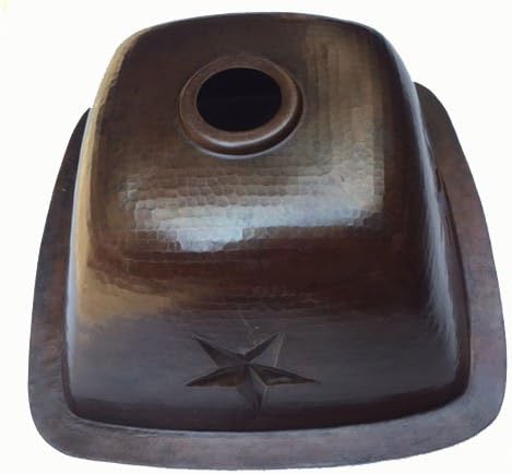Mexican Bathroom Copper Sink Hand hammered Stars Square Sink