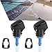 Shakas 2 PCS Front Windshield Wiper Nozzle, Single Hole Window Washer Assembly, OE #5303834AB Replacement Accessories, Compatible with Chrysler Jeep Dodge Patriot Guide (Black & Blue)