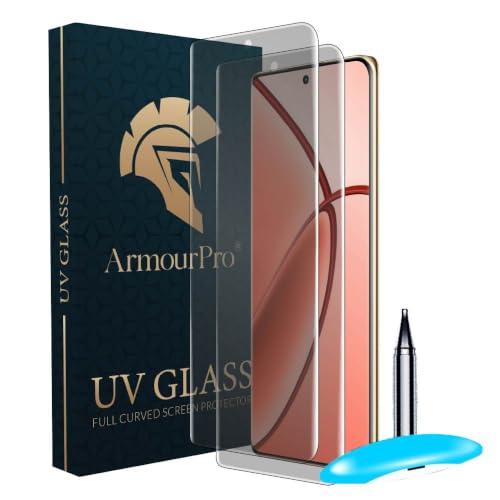 Image of ArmourPro 2 Pack Matte UV Tempered Glass for Realme P1 Pro, Realme 13 Pro, 13 Pro Plus and 12 Pro Plus 5G, Premium Curved Screen Protector with Anti-Glare Finish, Edge-to-Edge Coverage, Fingerprint Friendly and Case Friendly