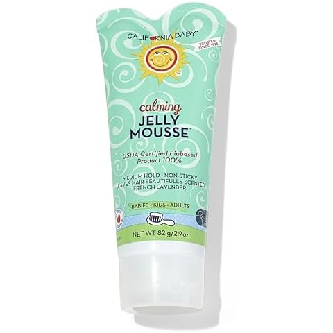 California Baby Calming Jelly Mousse Hair Gel | 100% Plant-Based (USDA Certified) | Kids Hair Gel | Medium-Hold | Lavender Scent | Allergy Friendly | Non-Sticky Baby Hair Gel | 82 g / 2.9 oz. Cover