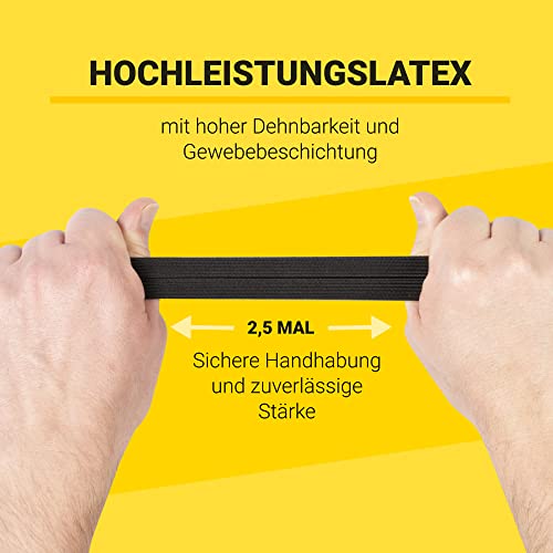 PRETEX 2er-Set mit 4 elastischen Latex + Nylon Spanngummi mit 2 rostfreien Haken - universelle Spanngurte Gepäckspanner Expander Befestigungsriemen zur Ladungssicherung - Schwarz