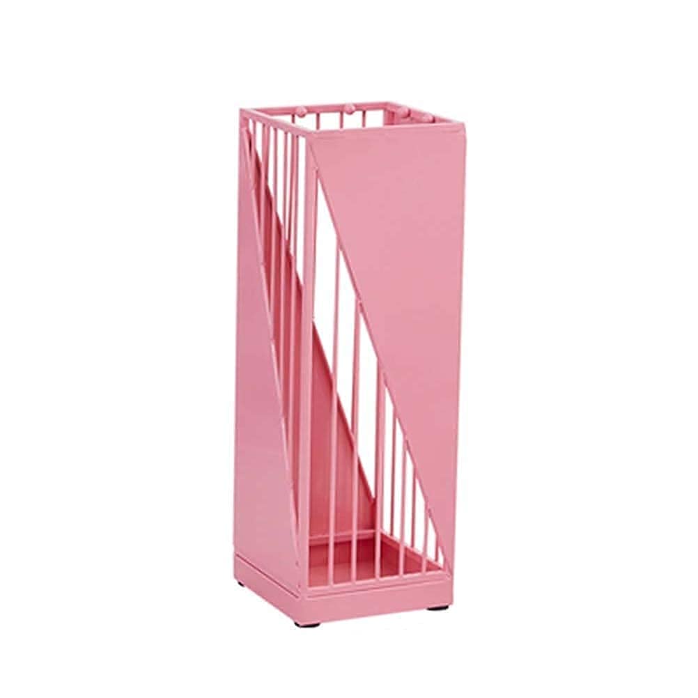 Porte-parapluie en fer nordique rose avec seau pliable imperméable
