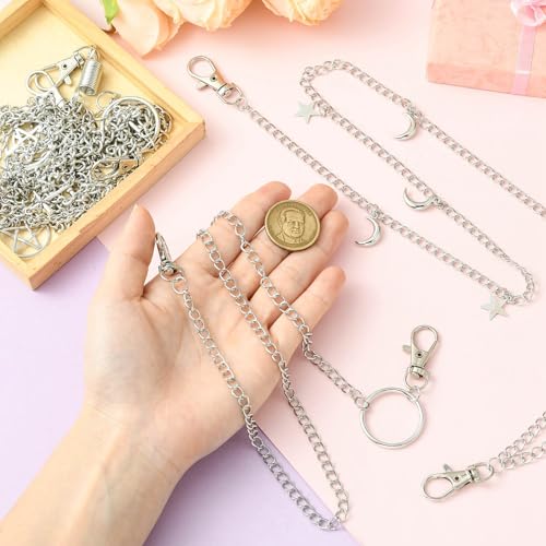 LiQunSweet 5 Styles Punk Style Chain Belt Jeans Pants Pocket Waist Multi-Layer Hip Hop Metal Wallet Belt Chain for Men Women4