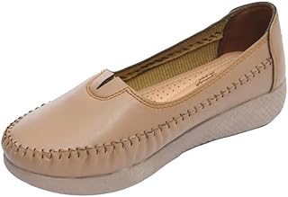 جينوين حذاء لوفرز من الجلد الطبيعي للنساء