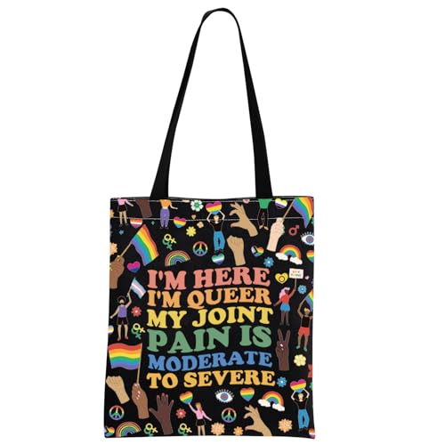 Bolso tote MNIGIU con bandera arcoíris para orgullo LGBTQ+ miniatura 1