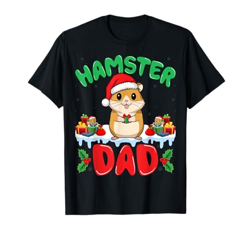 Hamster Dad Xmas Holiday Cute Hamster Lover Father Christmas T-Shirt